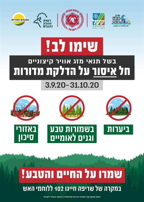 צו איסור הדלקת מדורות 9-10/2020